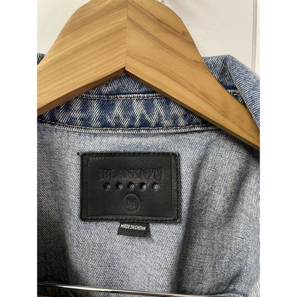 BlankNYC Women's Destructed Jean Jacket Size Medium Low Rider‎ - Picture 6 of 10